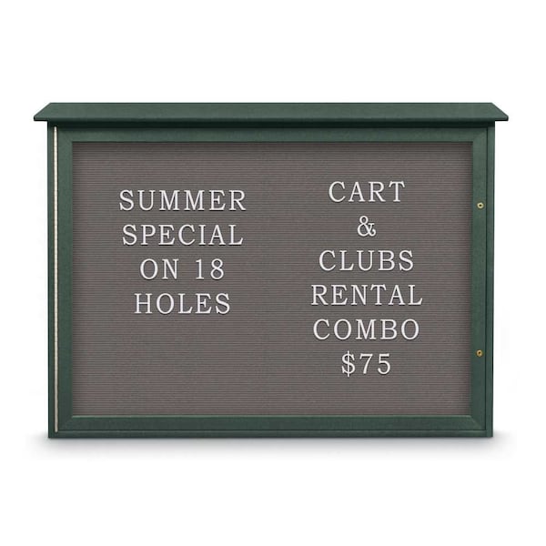 Outdoor Enclosed Combo Board, 72"x36", Bronze Frame/Blue & Amethyst